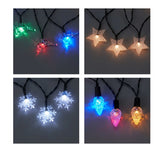 Solar Powered 24 LED Novelty Multi-Coloured/White String Lights - Assorted - TheITmart