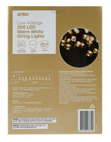 Low Voltage 250 LED Warm White String Lights / 8 Functions / Indoor Or Outdoor - TheITmart