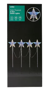 Anko 45cm Solar Powered 4 Star Stake Lights 40 LEDs Outdoor - TheITmart