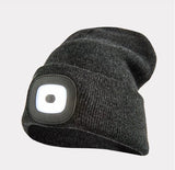 4 x SMS LED light Beanie - Grey/Ideal for Camping/Trekking - TheITmart