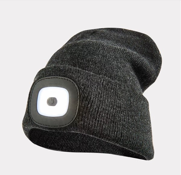 4 x SMS LED light Beanie - Grey/Ideal for Camping/Trekking - TheITmart