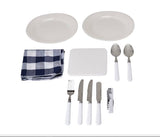 2 Person Picnic Set with Zip up Pouch / Ideal for Camping & Outdoor Trips - TheITmart
