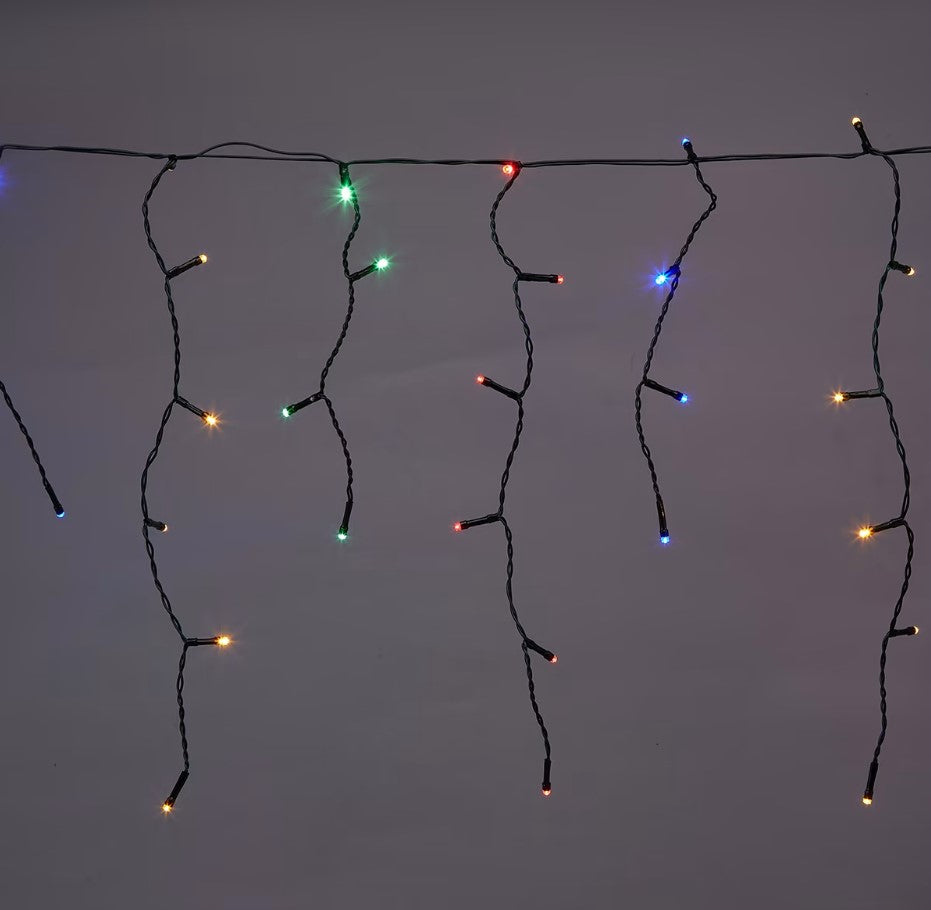 Low Voltage 250 LED Multi-Coloured Icicle Lights / Overall Length 490cm - TheITmart