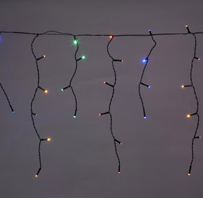 Low Voltage 250 LED Multi-Coloured Icicle Lights / Overall Length 490cm