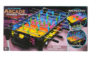 2-in-1 Electronic Arcade Games Table/Air Hockey & Football