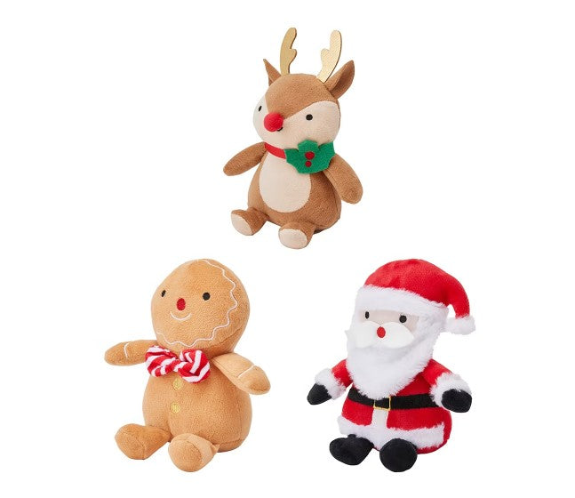 Christmas Mini Plush - 3 Pack/ Assorted/Suitable for Ages 6+ Months