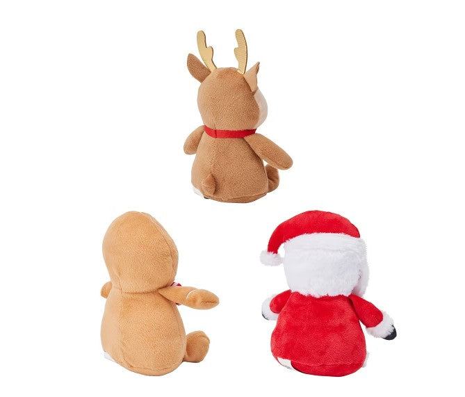 Christmas Mini Plush - 3 Pack/ Assorted/Suitable for Ages 6+ Months