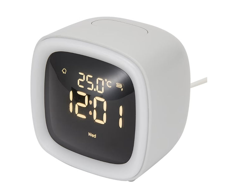 Retro TV Shaped LED Night Light Alarm Clock - White