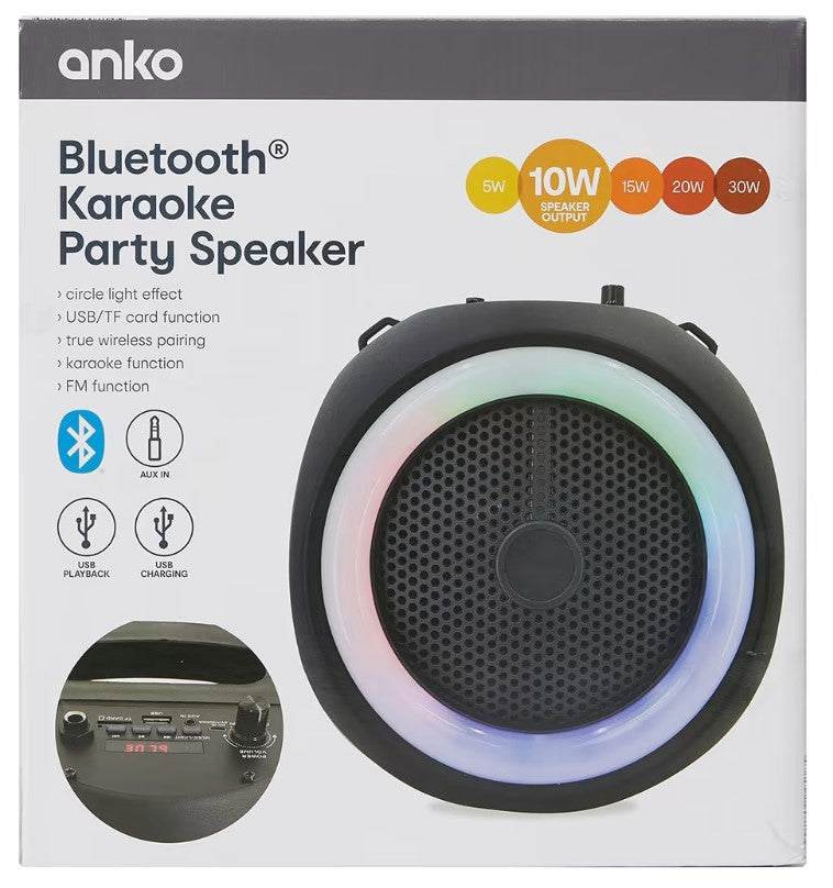 Bluetooth Black Portable Karaoke Festive Party Speaker