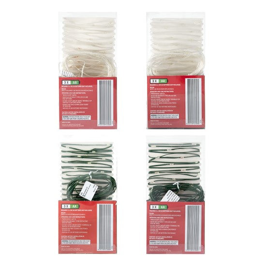 Battery Operated 100 LED Wire Lights - Assorted
