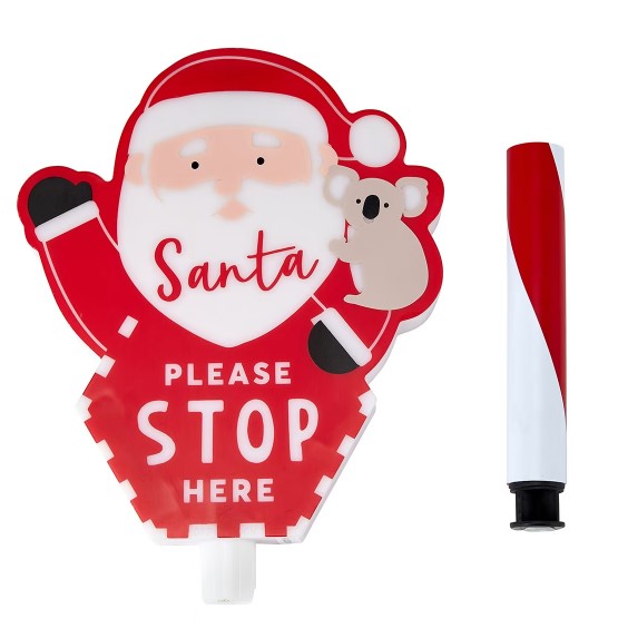 Solar Powered Santa Stop Here Stake - TheITmart
