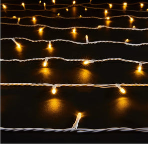 Low Voltage 250 LED Warm White String Lights with White Cord