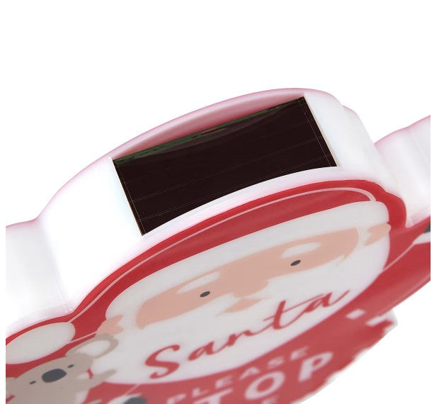 Solar Powered Santa Stop Here Stake - TheITmart