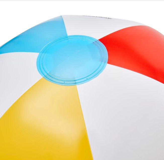 2 Pack Inflatable 33cm Beach Ball - Multicolour /Suitable for Ages 2+ Years