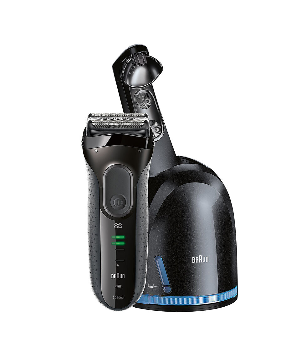 Barun Series 3 ProSkin Washable Electric Shaver Black with Clean & Charge Station - TheITmart