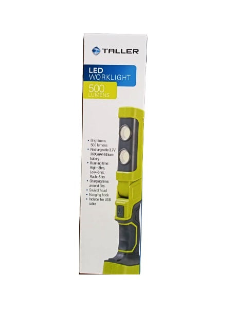 Taller 500lm Rechargeable LED Worklight TL1217COB/Ideal for Auto Repair Use