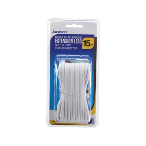 Jackson 15m RJ12 White Telephone Lead - US7015WT
