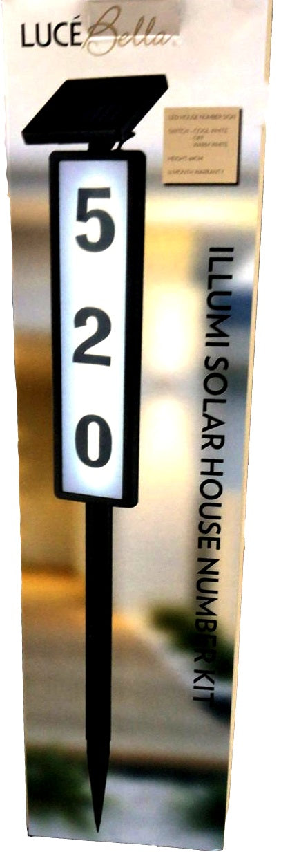 Illumi Solar Stake Light Luce Bella House Number LED Kit 52819