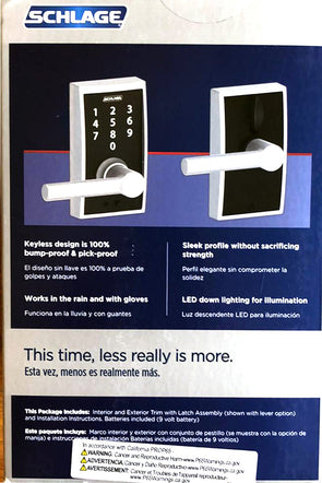 Schlage Touch Keyless Touchscreen Lever
