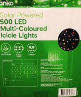 Anko Solar Powered 500 LED ICICLE Lights - TheITmart