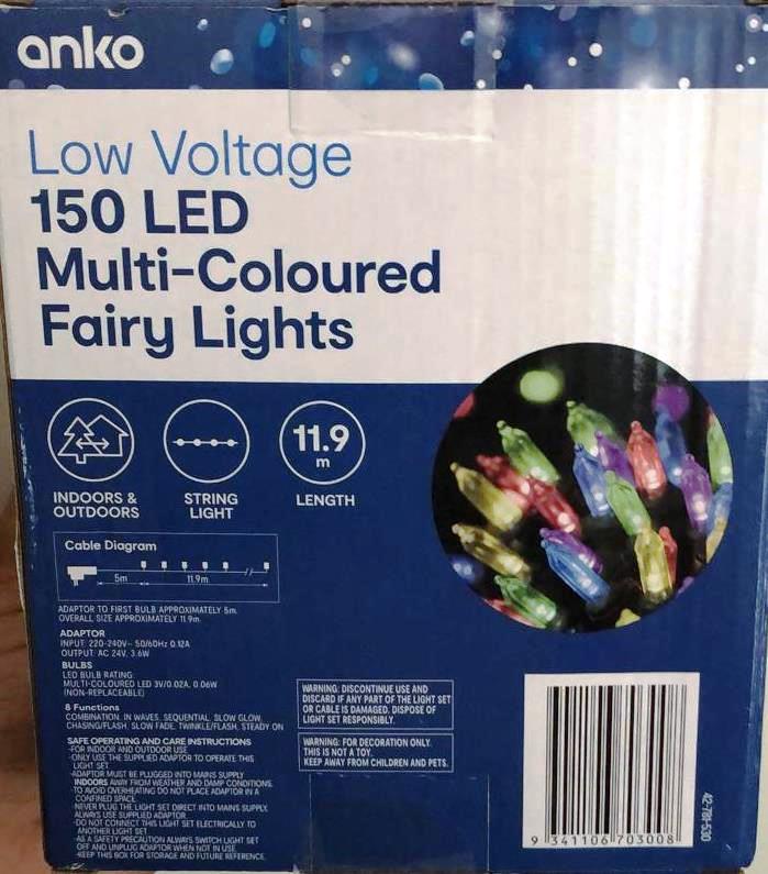 Anko Low Voltage 150 LED Multi-Coloured Fairy Lights - TheITmart