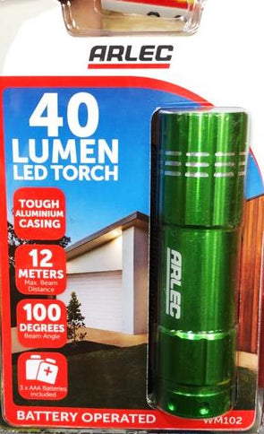 Arlec 9 LED Watchman Mini Metal Torch With Batteries - 3 Pack - TheITmart