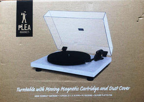 Flea Market USB Turntable - White/Moving Magnet Cartridge & Dust Cover