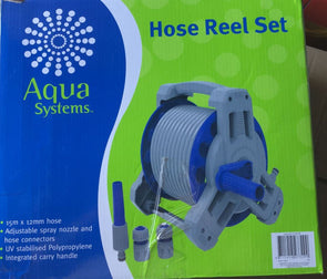 Aqua Systems Hose Reel Set Ts8017- 15m x 12mm / Integrated Carry Handle