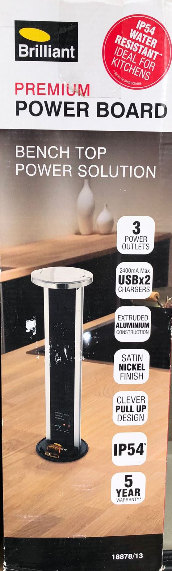 Brilliant Premium Power Board/ Ideal for Kitchen, Benchtops , Office Workplace - TheITmart