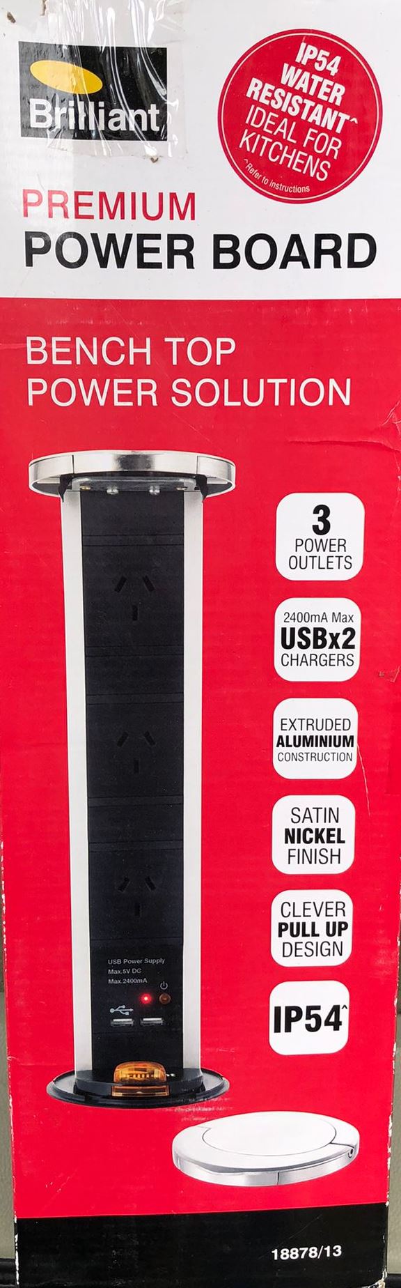 Brilliant Premium Power Board/ Ideal for Kitchen, Benchtops , Office Workplace - TheITmart