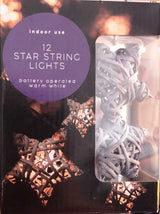 Battery Operated 3.6m 12 Stars String Lights Warm White / Suitable for Indoor Use - TheITmart