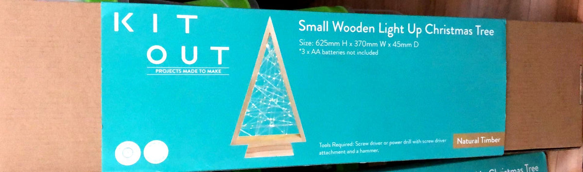 Battery Operated Kit Out DIY  Small Timber Christmas Tree with Lights