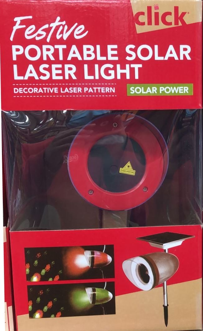 Click Festive Portable Solar laser Light / Decorative Laser Pattern
