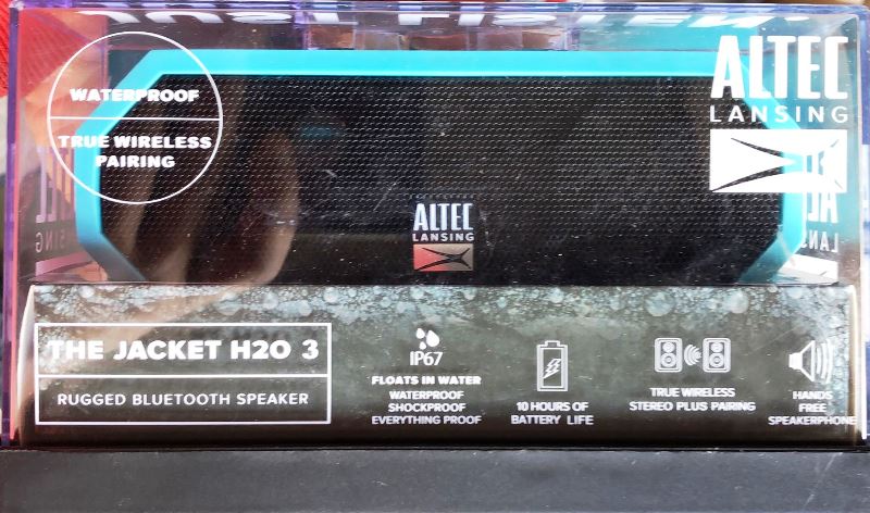 Altec Lansing The Jacket H2O 3 Bluetooth AUX Waterproof Portable Speaker/Mic BL - TheITmart