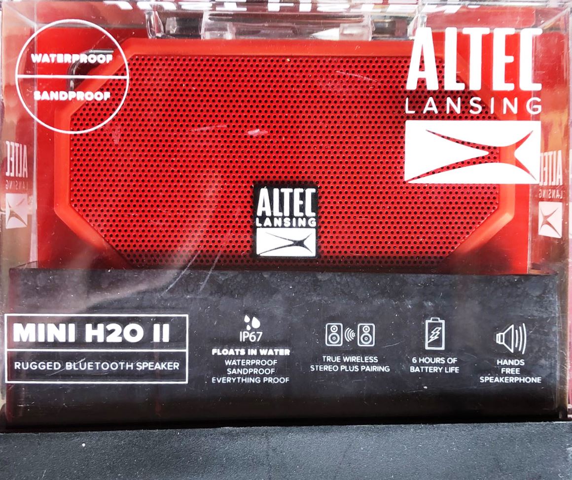 Altec Lansing IMW257-AB H20 Bluetooth Speaker - Red /IP67/Rugged Design/AUX/Clip