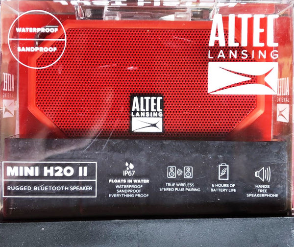 Altec Lansing IMW257-AB H20 Bluetooth Speaker - Red /IP67/Rugged Design/AUX/Clip