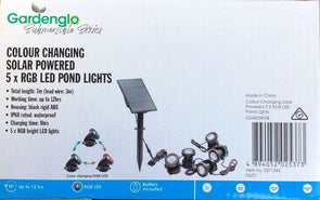 Gardenglo 5 Head RGB Colour Changing Solar Pond Light