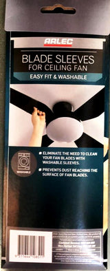 Arlec Indoor Ceiling Fan Blade Sleeve - 4 Pack / Black Or White / Washable /Easy to Install
