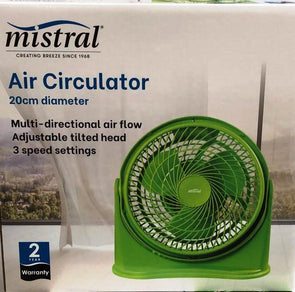 Mistral 20cm Air Circulator Desk Fan- CFA01Y31 / Black / Green / Red