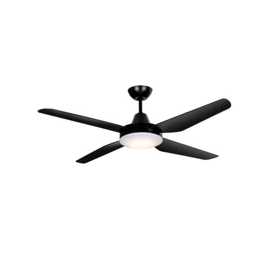 Arlec 130cm Black 4 Blade Madrid DC Ceiling Fan with Remote Control - TheITmart
