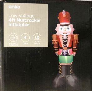 Anko Festive Low Voltage 4ft Inflatable Nutcracker/Suitable for Indoor & Outdoor