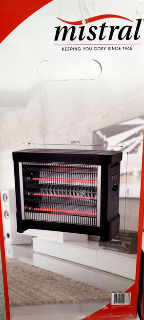 Mistral 2400W Radiant Heater with 3 Heat Settings - Black