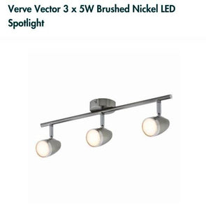 Verve Vector 3 x 5W Brushed Nickel LED Spotlight