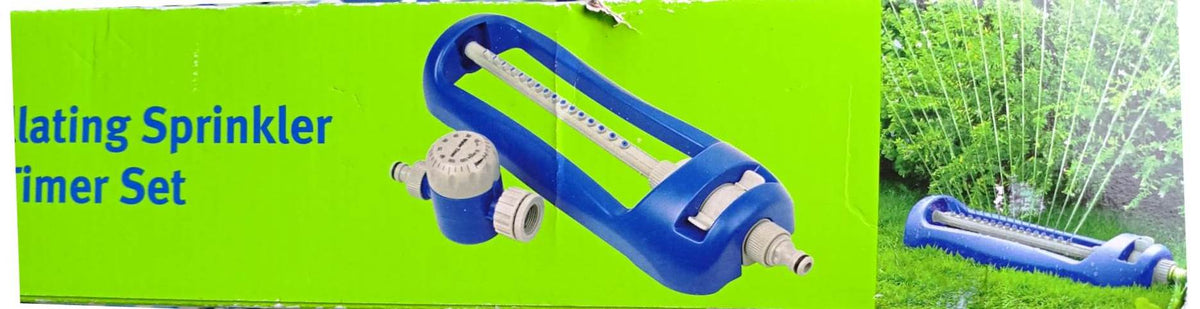 Aqua System Oscillating Sprinkler and Timer Set YM17113 - Blue - TheITmart