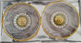 Allah & Muhammad Barkat Names Kalma Circular Art Craft Table Decoration Piece 14.5x 0.5cm