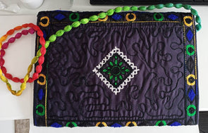 Hand Made Craft Colourful Traditional Ladies Purse / Black