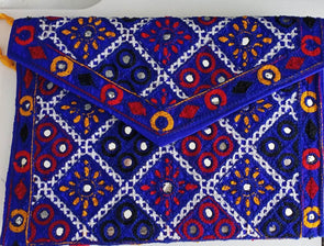 Hand Made Craft Colourful Traditional Ladies Purse / Blue