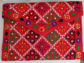 Hand Made Craft Colourful Traditional Ladies Purse / Red