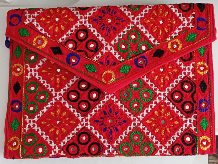 Hand Made Craft Colourful Traditional Ladies Purse / Red