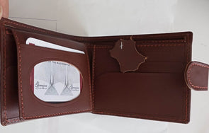 Mens Genuine Leather Wallet/Coin Purse Wallet with Multiple Card Slots - Brown